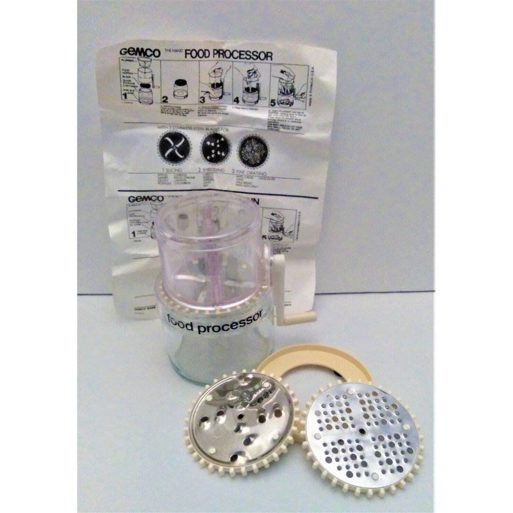 Gemco The Hand Food Processor with 3 Blades Slicing, Shredding, Fine Grating